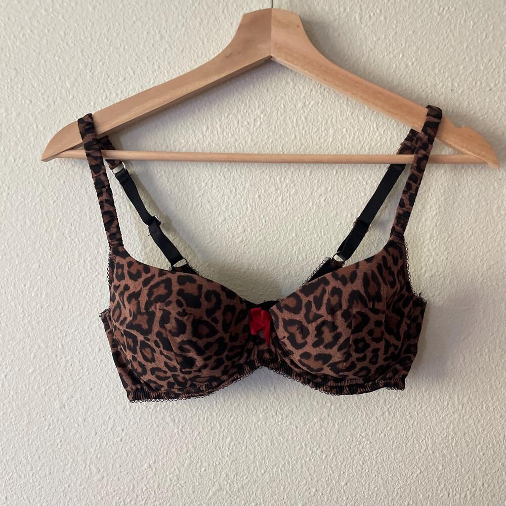 Y2K L'agent by AGENT PROVOCATEUR leopard print bra | Size 34D